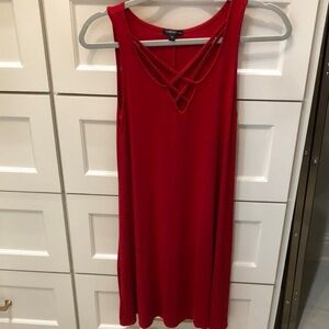3/$15. Red soft knit strappy front tank dress XS
